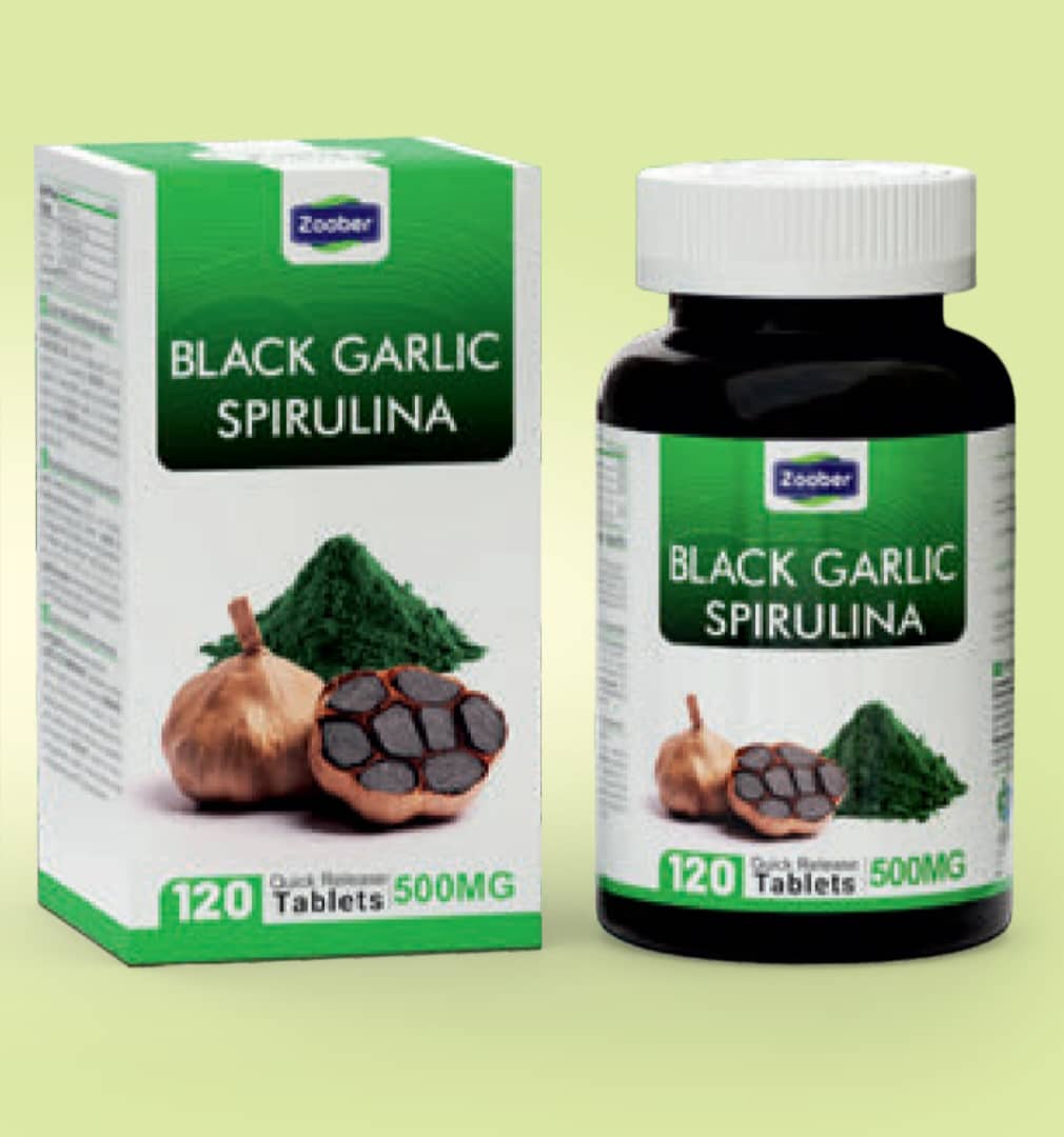 قرص سیر سیاه با اسپرولینا سبز 120 عددی